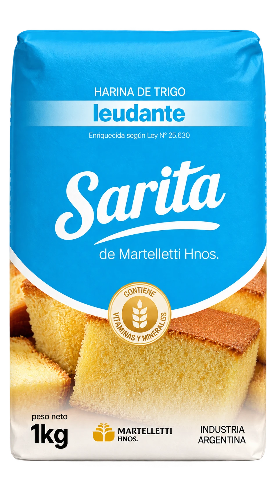 Envase Sarita de harina leudante de 1 kilogramo