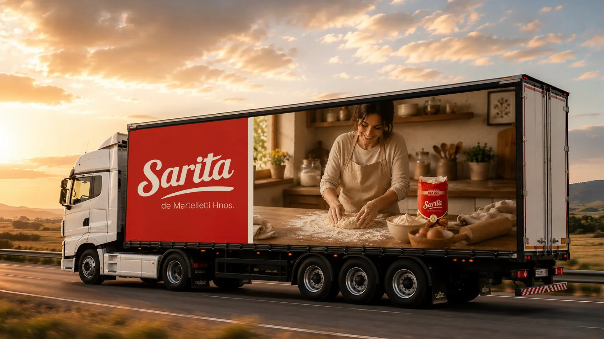 Camión con la marca Sarita en ruta
